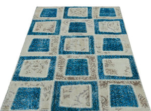 Apex Patchwork Carpet Turquoise 25180 120 x 180 cm