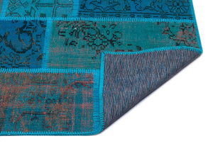 Apex Patchwork Carpet Turquoise 26543 120 x 180 cm