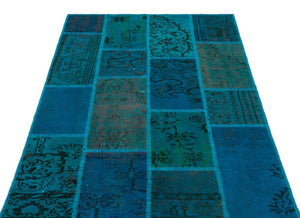 Apex Patchwork Carpet Turquoise 26606 120 x 180 cm