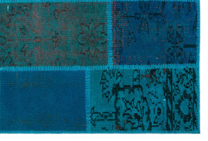 Apex Patchwork Carpet Turquoise 26606 120 x 180 cm