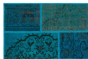 Apex Patchwork Carpet Turquoise 26606 120 x 180 cm