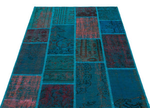 Apex Patchwork Carpet Turquoise 26690 120 x 180 cm