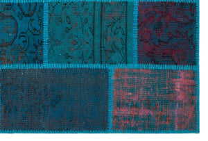 Apex Patchwork Carpet Turquoise 26690 120 x 180 cm