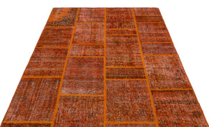 Apex Patchwork Carpet Orange 25028 160 x 230 cm