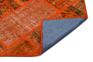 Apex Patchwork Carpet Orange 26138 80 x 150 cm