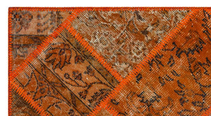 Apex Patchwork Carpet Orange 26138 80 x 150 cm