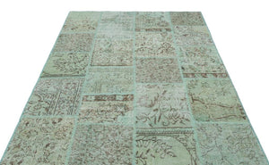 Apex patchwork carpet green 20875 160 x 231 cm