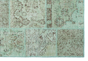 Apex patchwork carpet green 20875 160 x 231 cm