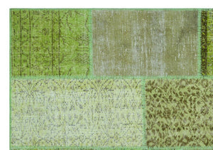 Apex Patchwork Carpet Green 26422 160 x 232 cm