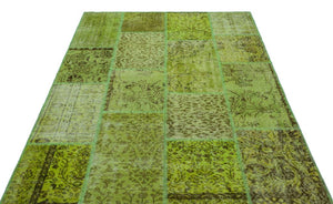 Apex Patchwork Carpet Green 26477 160 x 230 cm