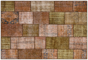 Apex patchwork unique brown 36164 190 x 281 cm